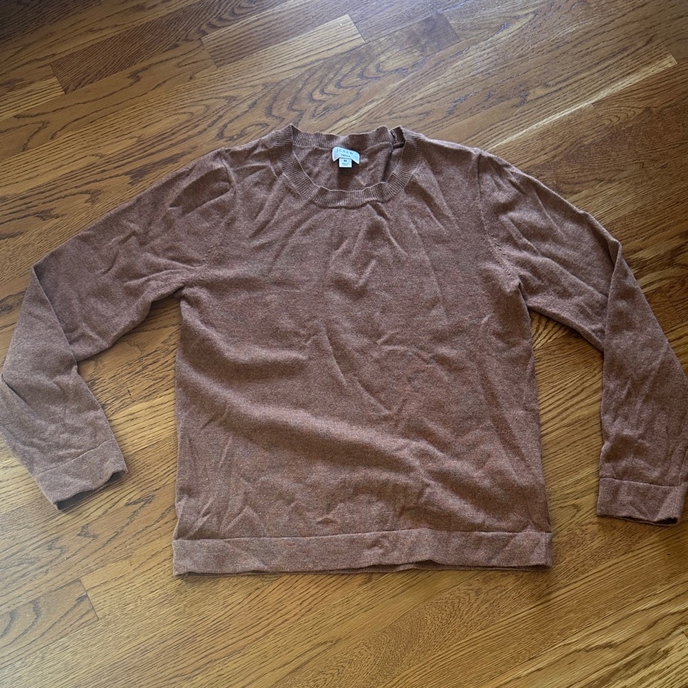 J. Crew brown Teddie Crewneck Sweater M